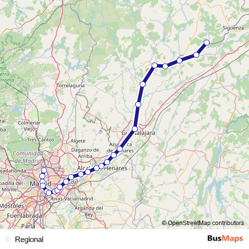 Regional rail Line Map