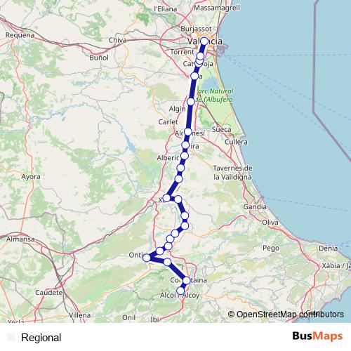 Regional rail Line Map