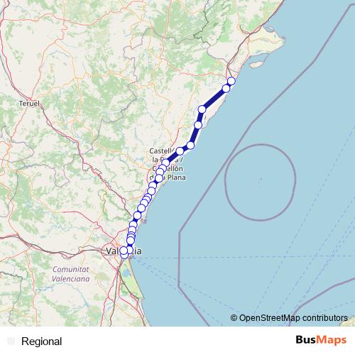 Regional rail Line Map