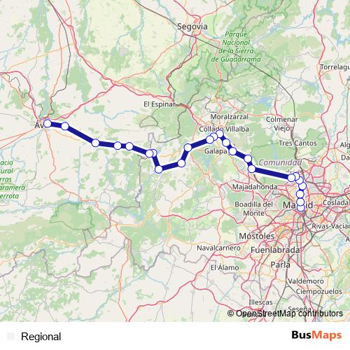 Regional rail Line Map