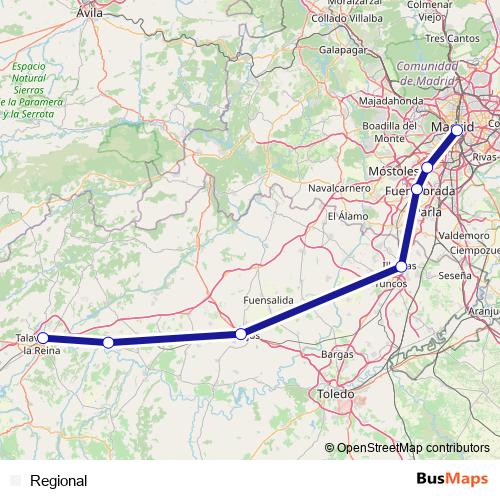 Regional rail Line Map