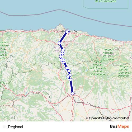 Regional rail Line Map