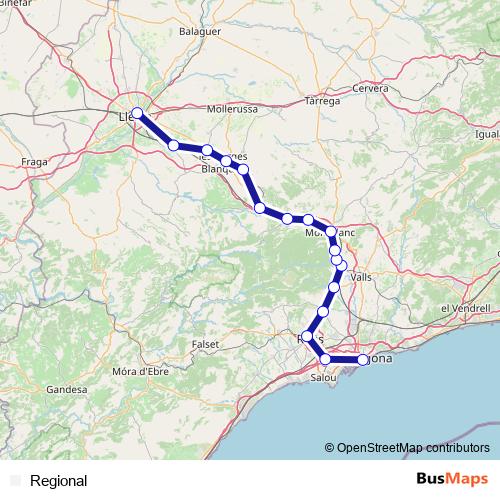 Regional rail Line Map