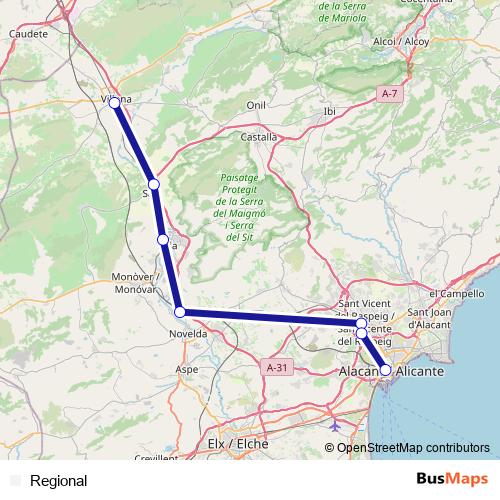 Regional rail Line Map