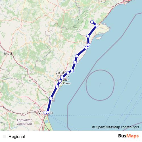 Regional rail Line Map