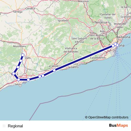 Regional rail Line Map
