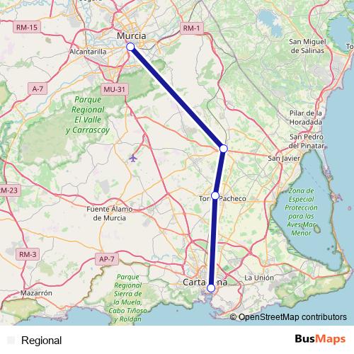 Regional rail Line Map