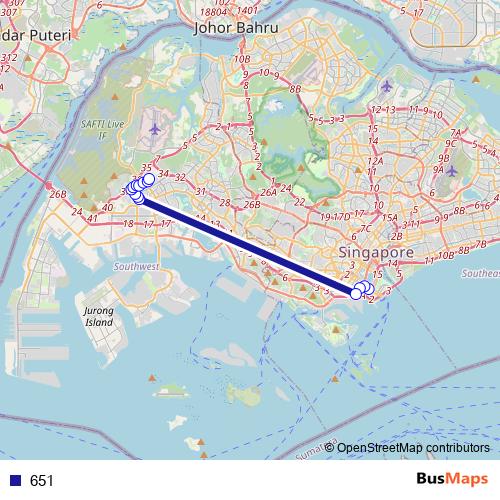 651 bus Line Map