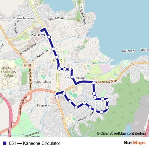 651 bus Line Map