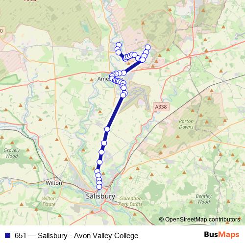 651 bus Line Map