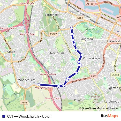 651 bus Line Map