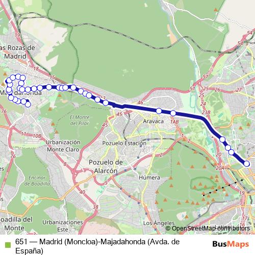 651 bus Line Map