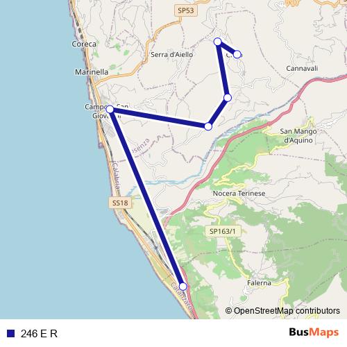 246 E R bus Line Map