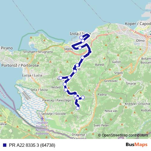 PR A22 8335 3 (64738) bus Line Map