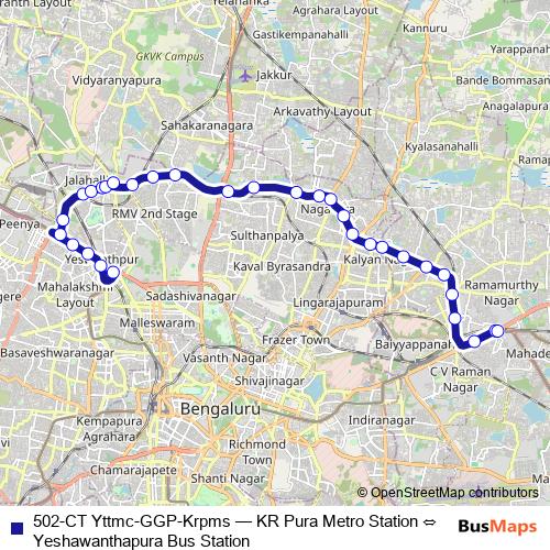 502-CT Yttmc-GGP-Krpms bus Line Map