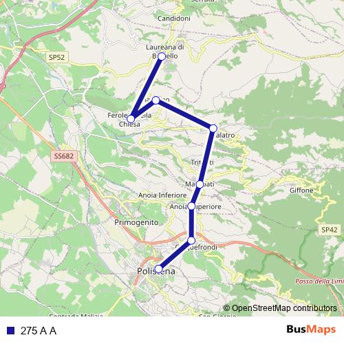 275 A A bus Line Map