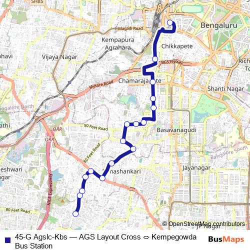 45-G Agslc-Kbs bus Line Map