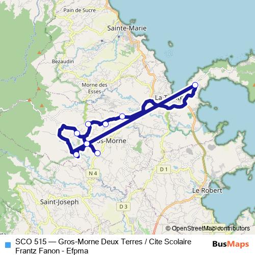 SCO 515 bus Line Map