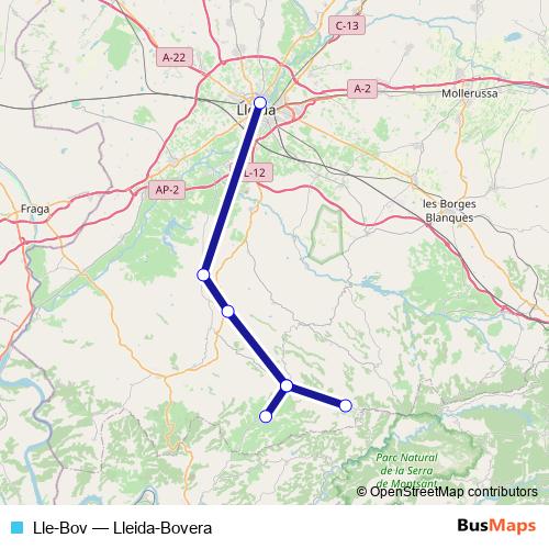 Lle-Bov bus Line Map