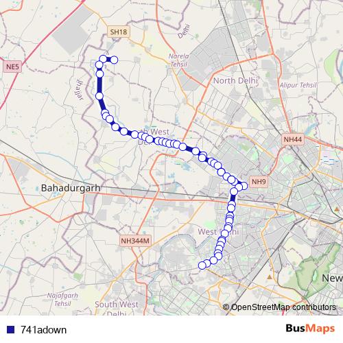 741adown bus Line Map
