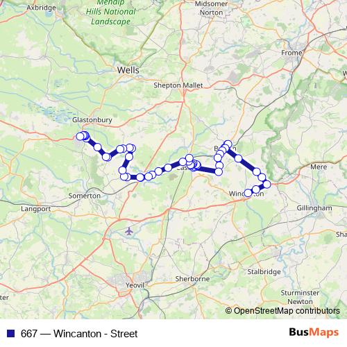 667 bus Line Map
