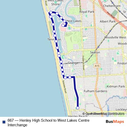667 bus Line Map