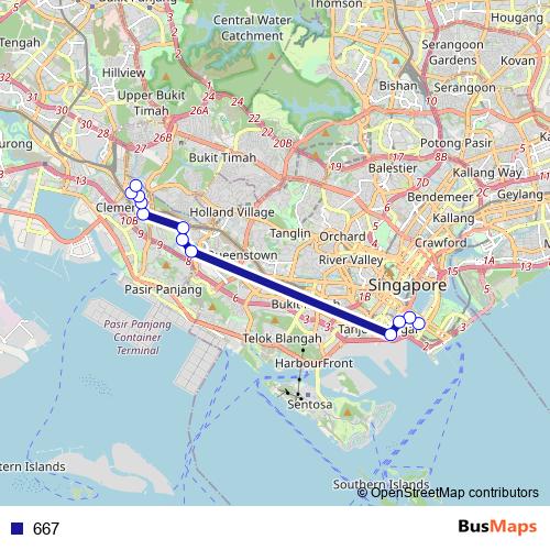 667 bus Line Map
