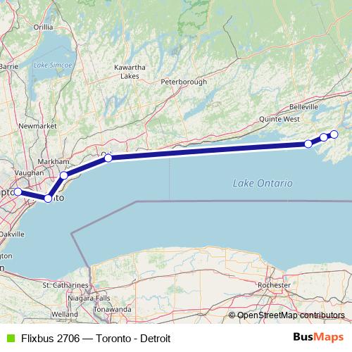 Flixbus 2706 bus Line Map