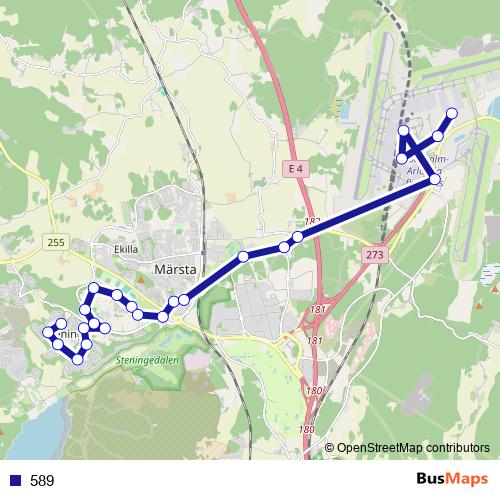 589 bus Line Map