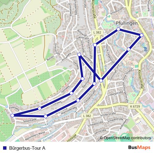 Bürgerbus-Tour A bus Line Map