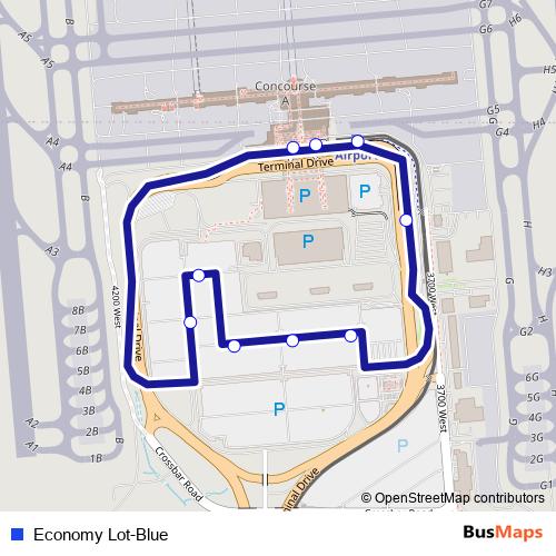 Economy Lot-Blue bus Line Map