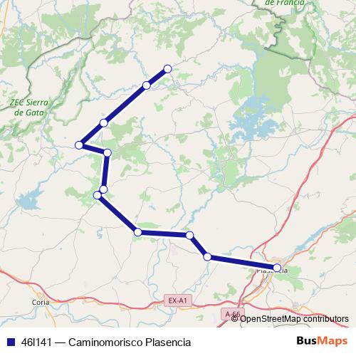 46l141 bus Line Map