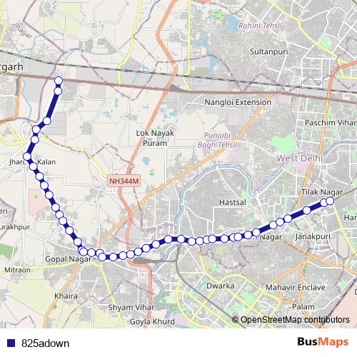 825adown bus Line Map