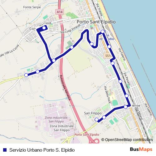 Servizio Urbano Porto S. Elpidio bus Line Map