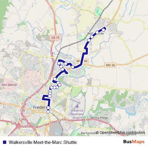 Walkersville Meet-the-Marc Shuttle bus Line Map