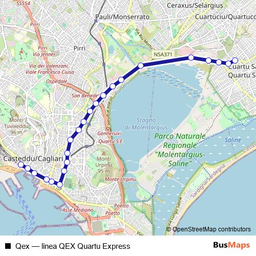 Qex bus Line Map