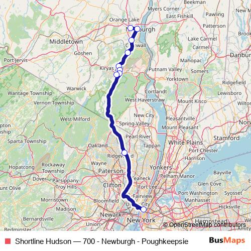 Shortline Hudson bus Line Map