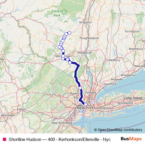 Shortline Hudson bus Line Map