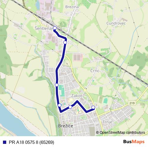 PR A18 0575 8 (65269) bus Line Map