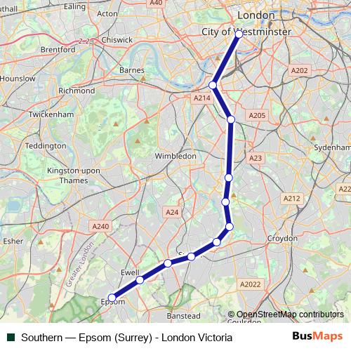 Southern rail Line Map