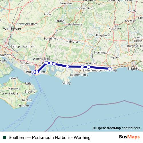 Southern rail Line Map