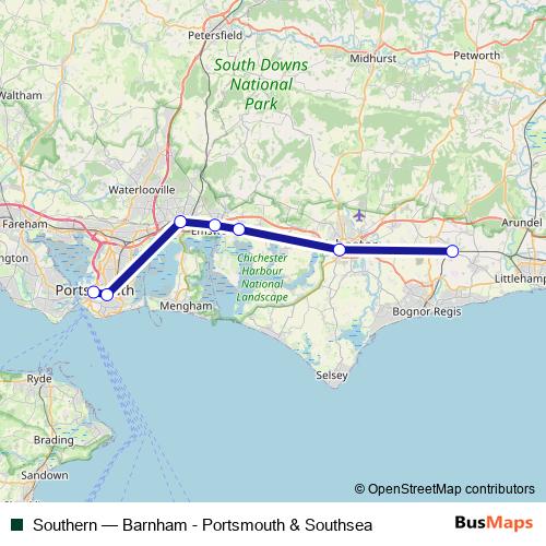 Southern rail Line Map