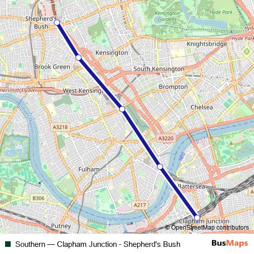 Southern rail Line Map
