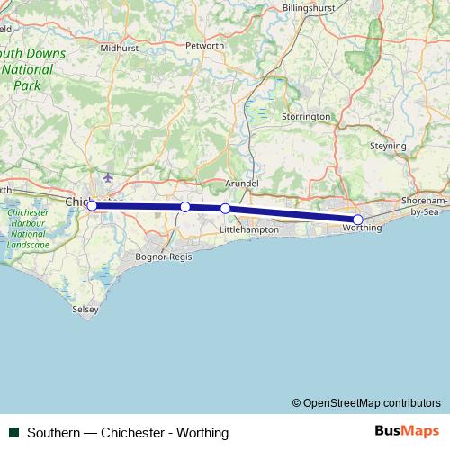 Southern rail Line Map