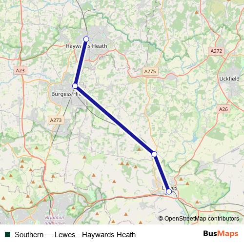 Southern rail Line Map
