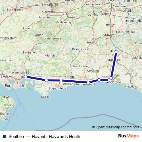 Southern rail Line Map
