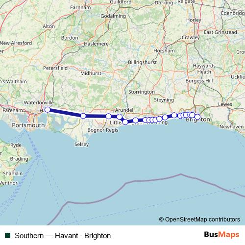 Southern rail Line Map
