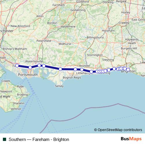 Southern rail Line Map