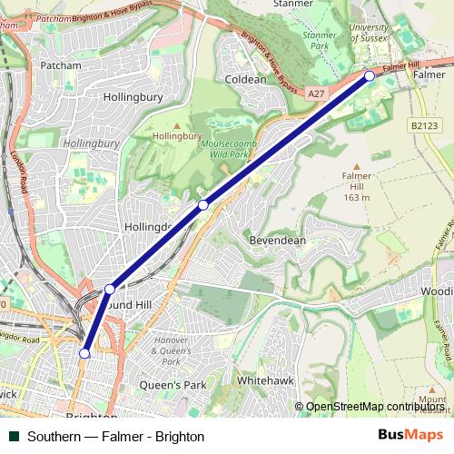 Southern rail Line Map