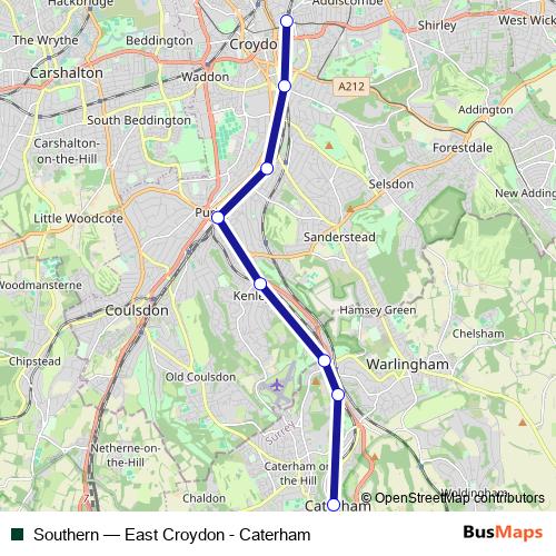 Southern rail Line Map
